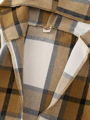 Plaid Hoodie Jacket Varsity Cardigan for Kids