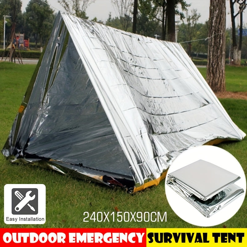 Emergency Survival Tent Aluminum Foil Reflective Shelter Outdoor Blanket