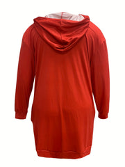  Christmas Casual Dress Women's Plus Graphic Print Mini Hoodie Dress