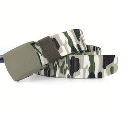 Men's Camouflage Tactical Belt with Automatic Buckle for Outdoor Sports
