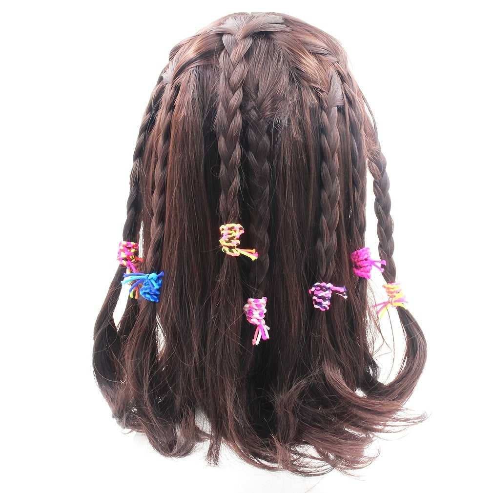 Braided Knotted Rubber Band Hair Ties 50 Pieces Set Charms Gift Birthday