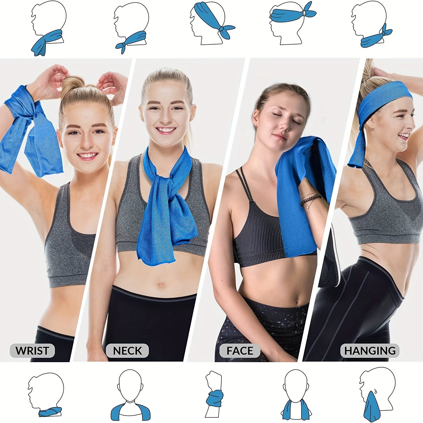 Microfiber Ice Silk Cooling Towels - Stay Cool & Dry During Workouts