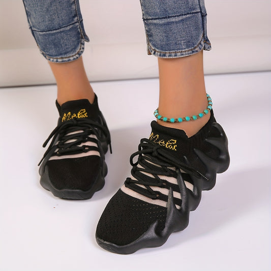 Women's Breathable Mesh Sneakers Lace Up Running Shoes