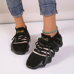 Women's Breathable Mesh Sneakers Lace Up Running Shoes