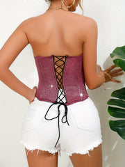 Strapless Strappy Corset Bustier Tummy Control Slimming Body Shaper