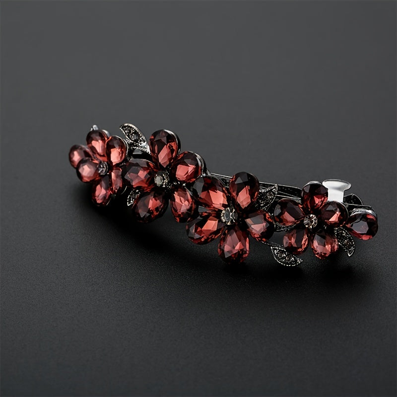 Rhinestone Hair Clips Barrette Floral Hair Accessories