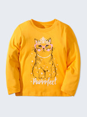 100% Cotton Girls 3pcs Long Sleeve T-Shirt Set Spring Fall Gift