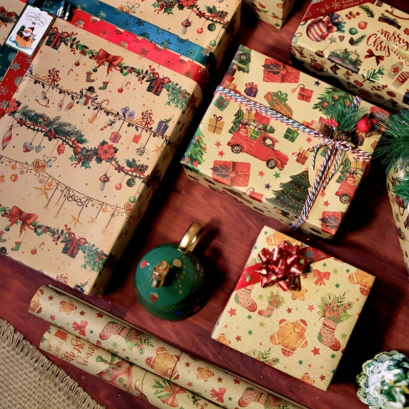 6pcs Cartoon Birthday Gift Wrapping Paper Roll