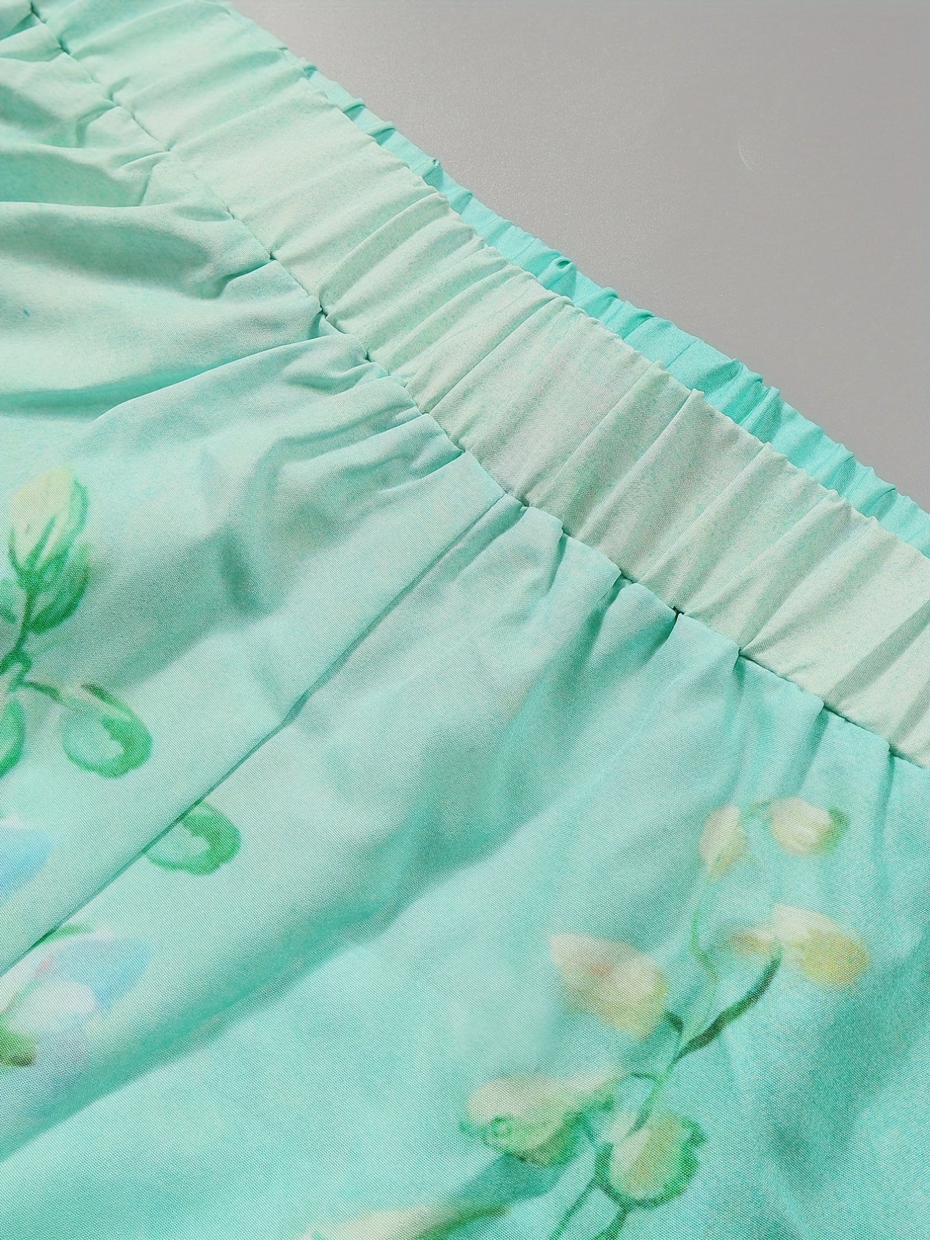 Floral Print Straight Leg Pants With Pockets