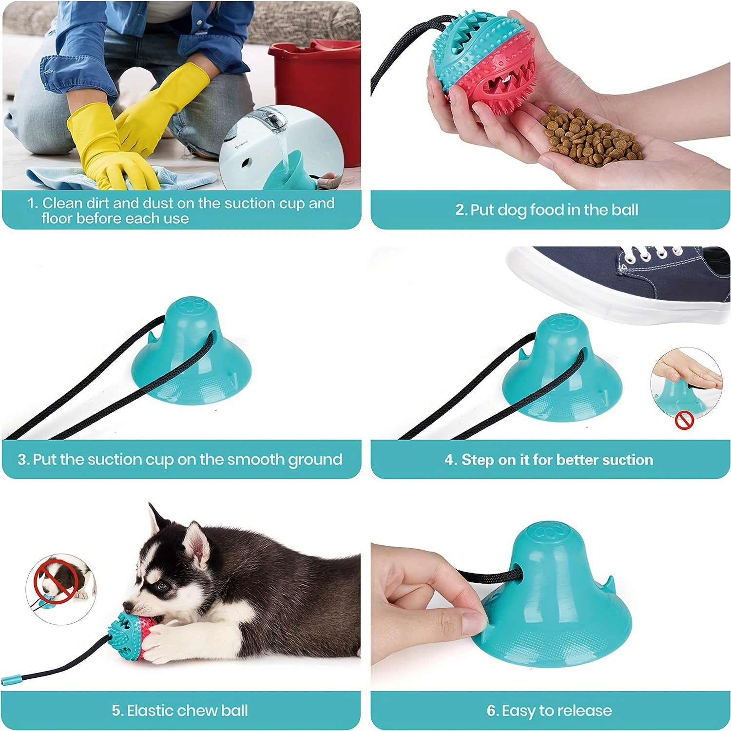 Dog Rope Ball Toys Teeth Grinding Food Leakage Device Suction Cups Dog Toys