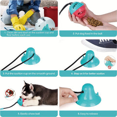 Dog Rope Ball Toys Teeth Grinding Food Leakage Device Suction Cups Dog Toys