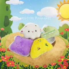 4pcs Animal Family Plush Toys Bear, Sheep, Crocodile, Yellow Chick