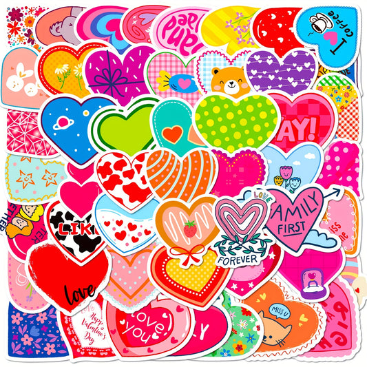 50pcs Heart Romantic Love Stickers for Kids Teens Ad