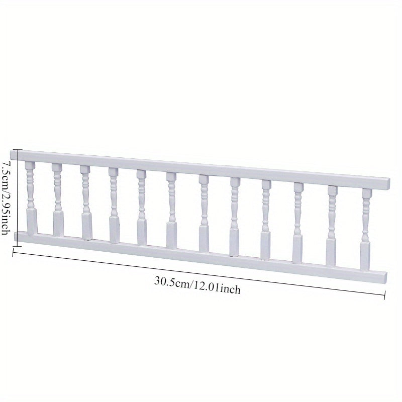 Dollhouse 12 Post Railing Wooden Balustrade Classic Turned Posts & Handrail