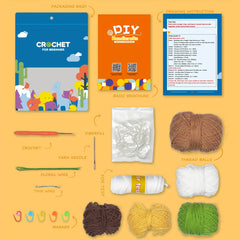 Beginner Crochet Kit Material Package DIY Flower Large Potted Ornament Tool