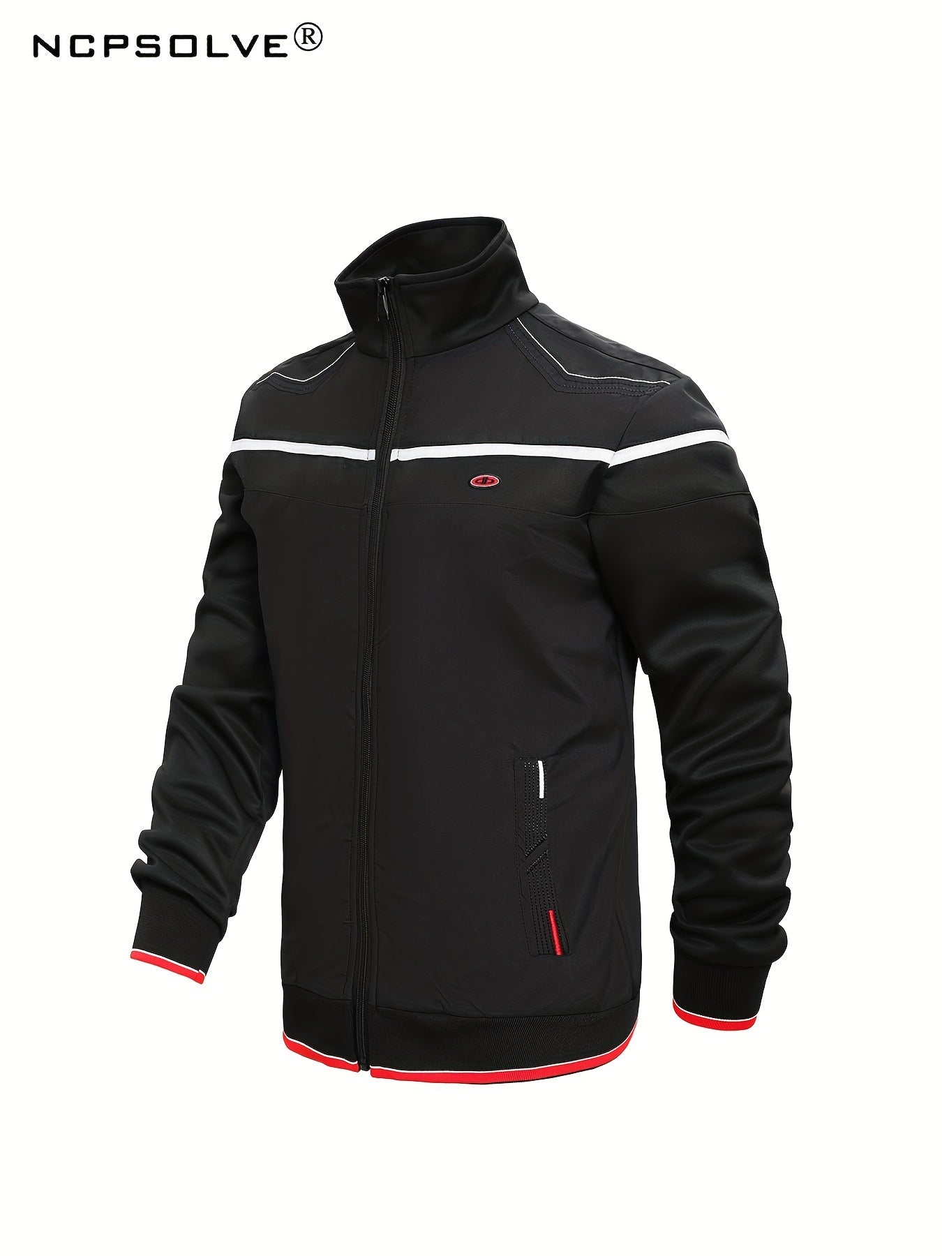 Men's Stand Collar Zip Up Jacket & Stretchable Pants Set