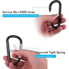 8pcs Aluminum D Ring Carabiners Clip for Outdoor Camping Hiking Climbing
