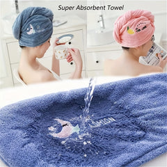 Women's Quick Drying Microfiber Shower Cap Towel for Dry Hair