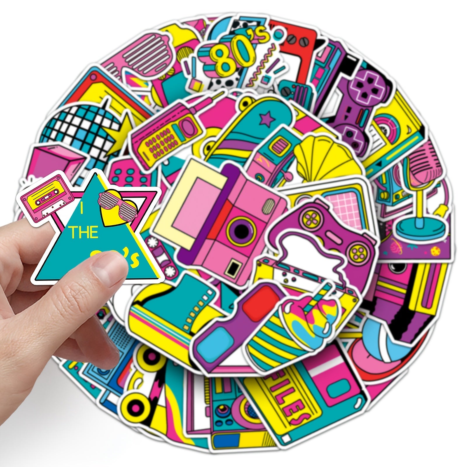 50pcs 80s Cartoon Graffiti Stickers Aesthetics Water Bottle Laptop Phone Decals