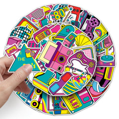 50pcs 80s Cartoon Graffiti Stickers Aesthetics Water Bottle Laptop Phone Decals