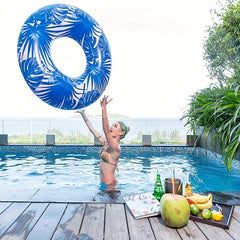 Tropical Paradise Pool Float for Adults - Large Inflatable Ring