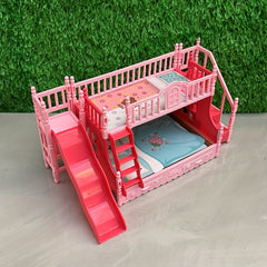 Dollhouse Mini Double Slide Bed Home Decor Play Princess Room Graduation Gift