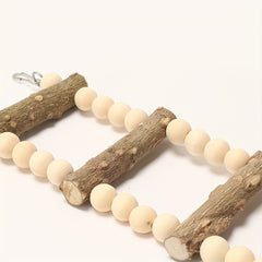 Solid Wood Beads Decor Parrot Bridge Ladder Bird Toy