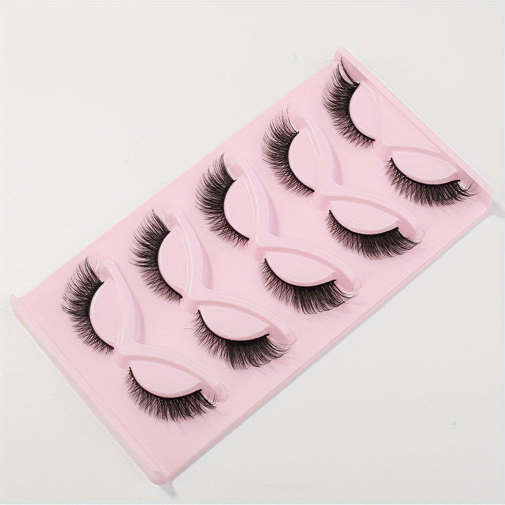 5 Pairs Cat Eye False Eyelashes Fox Eye Lashes Natural Look