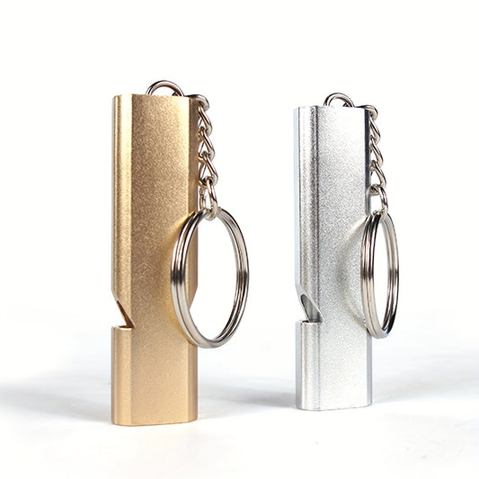 2PCS Aluminum Alloy Survival Whistle for Outdoor Camping Emergency