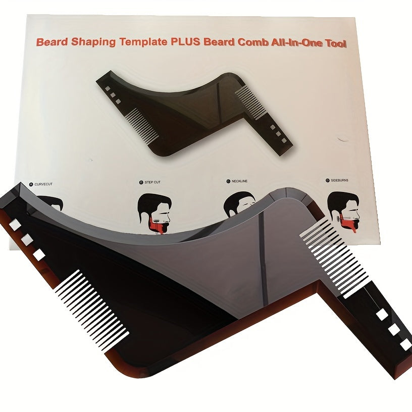 Men's Beard Shaping Styling Template Comb Facial Hair Trim Brush