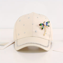 Rhinestone Dragonfly Summer Cap for Big Girls