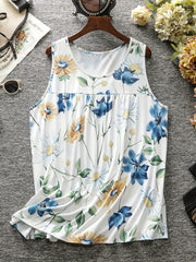  Floral Print Ruched Tank Top