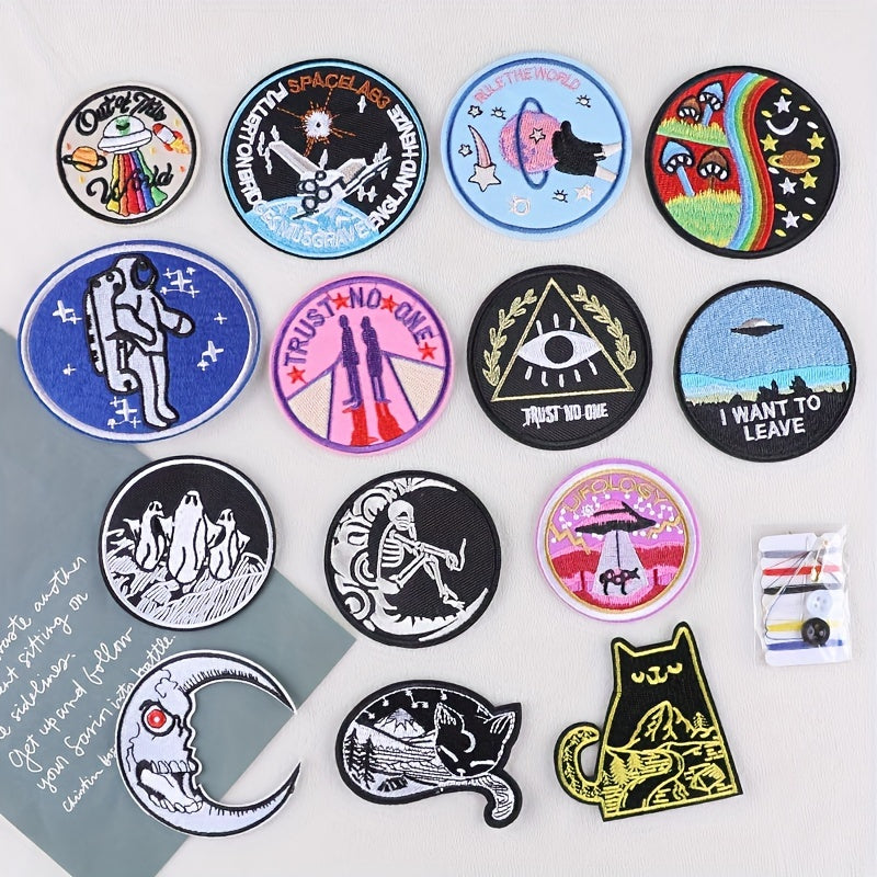Circular Embroidery Badges Clothing Repair Patches For Men Costumes