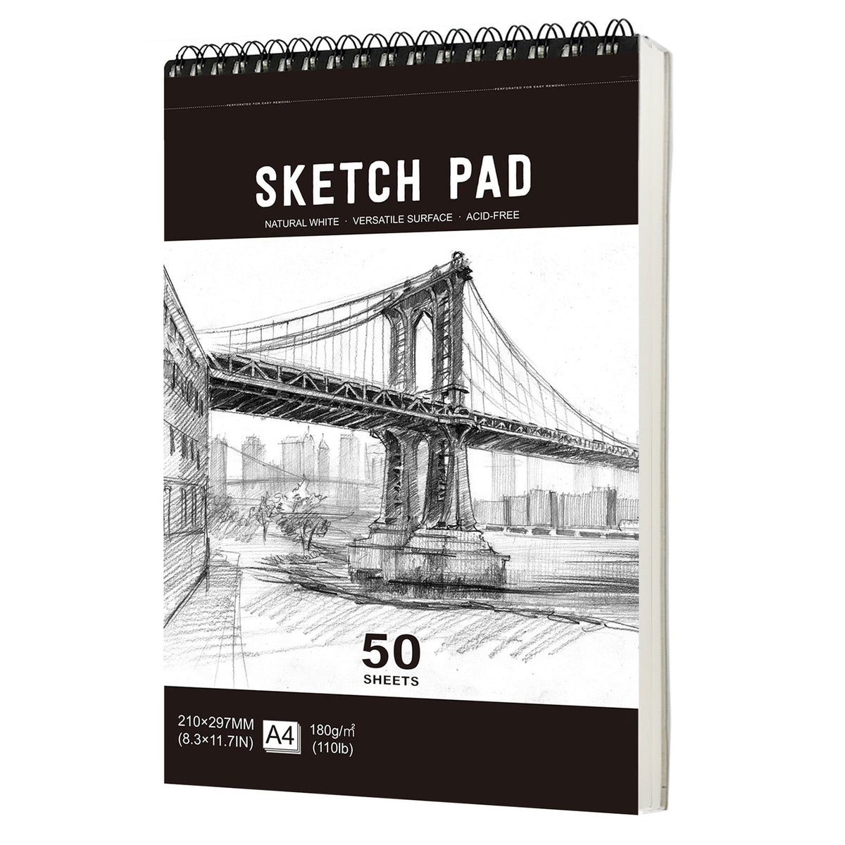 High Sketchbook 180gsm Thick Paper 100 Pages Spiral Bound