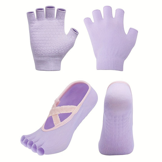 Fitness Gloves & Toeless Yoga Socks Set - Improve Performance