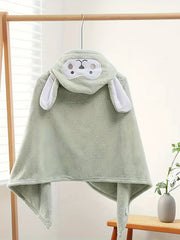Kids Hooded Bath Towel Animal Ears Quick Drying Bathrobe