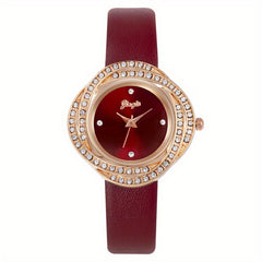 Rhinestone Studded Quartz Watch For Kids