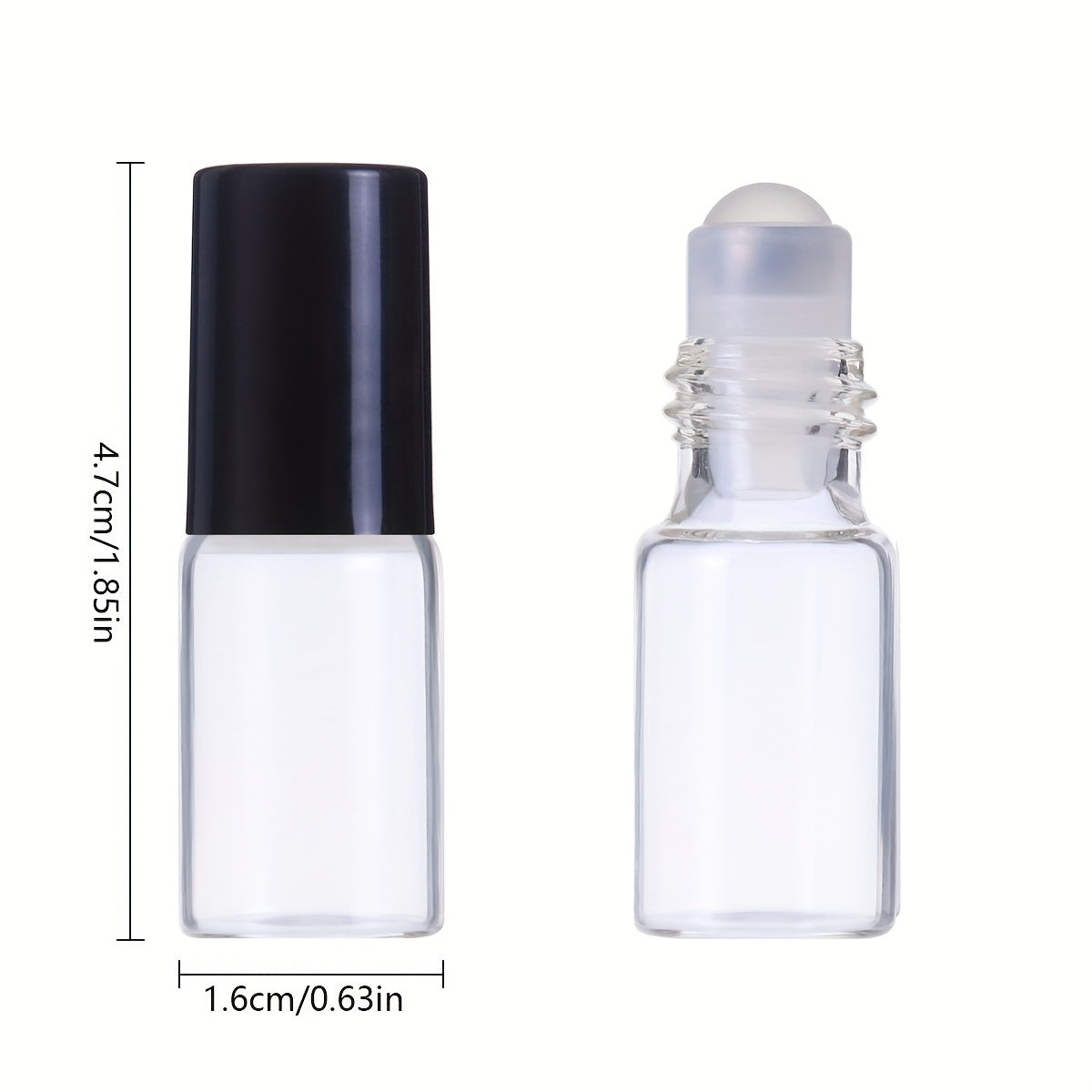 10pcs Clear Glass Mini Roll on Bottles Essential Roller Ball Bottles