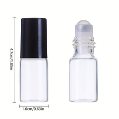 10pcs Clear Glass Mini Roll on Bottles Essential Roller Ball Bottles