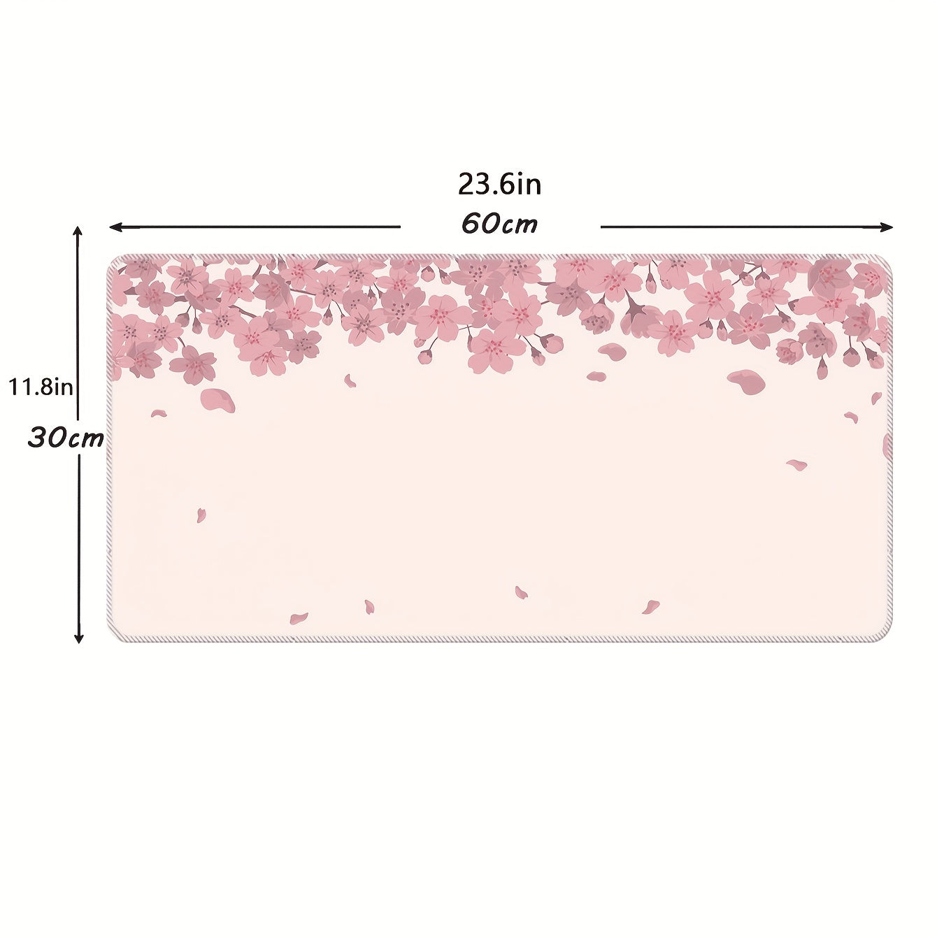 Sakura Mouse Pad Non Slip Rubber Base Desk Mat 300x700x2mm Thick Large Table Pad
