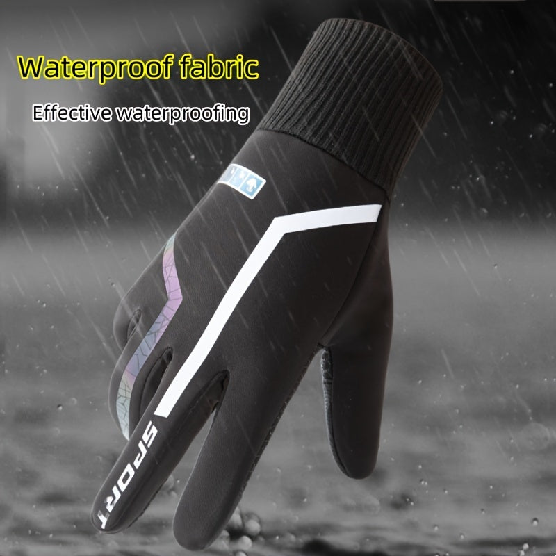 Winter Cycling Plus Velvet Waterproof Gloves Touch Screen