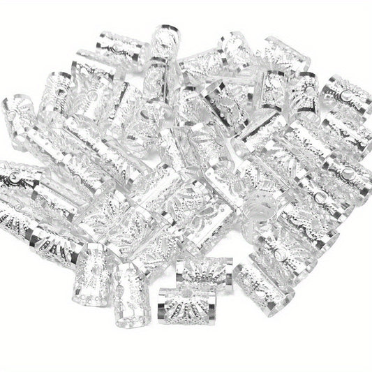 100pcs Beads Hair Braid Clips Hair Braiding Metal Cuffs Decoration