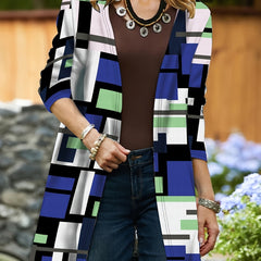  Geometric Print Cardigan