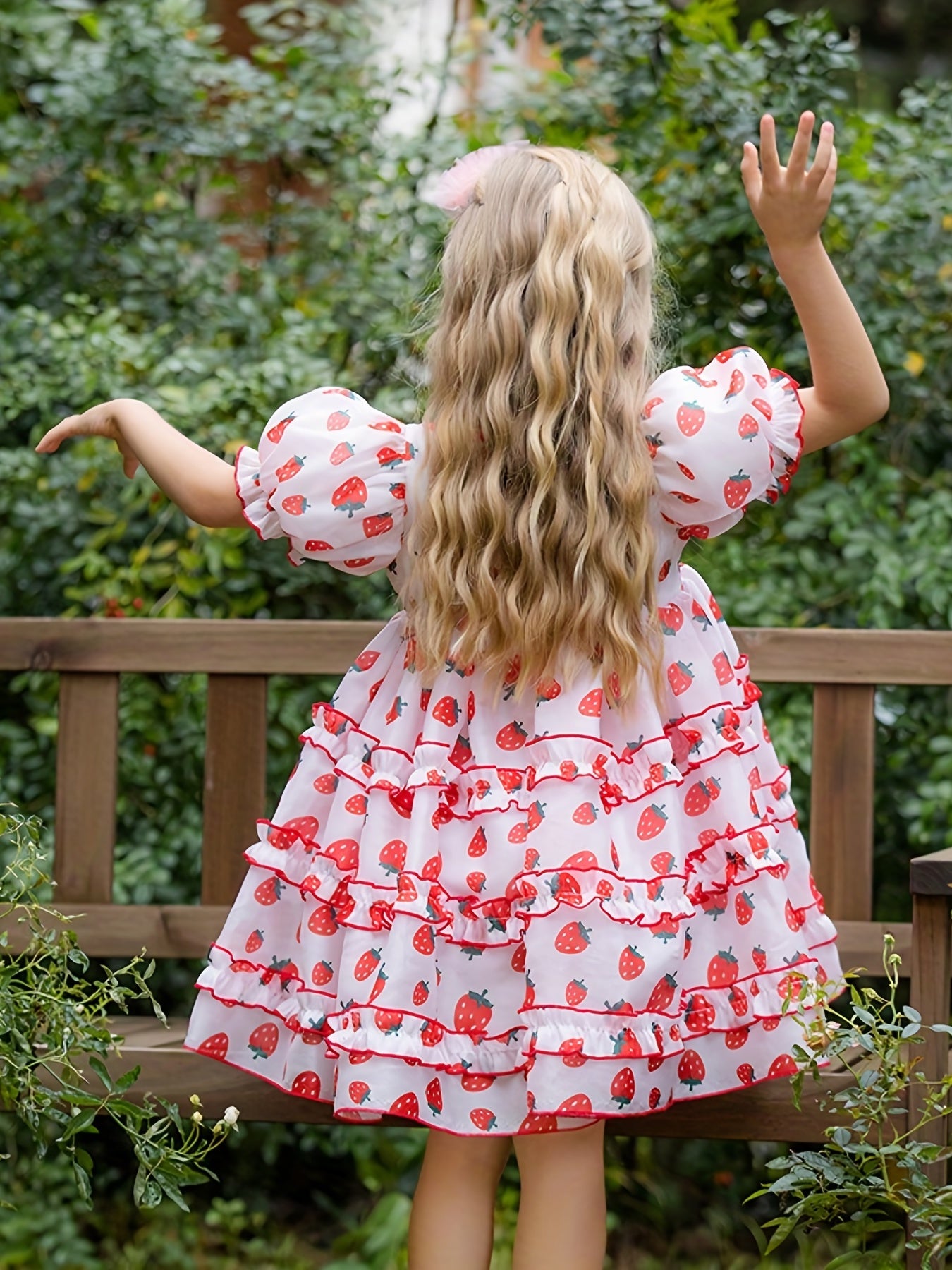 Girls Strawberry Princess Tutu Dress Party Beach Outfit