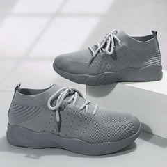 Solid Embossed Weave Sneaker Running Shoes for Women