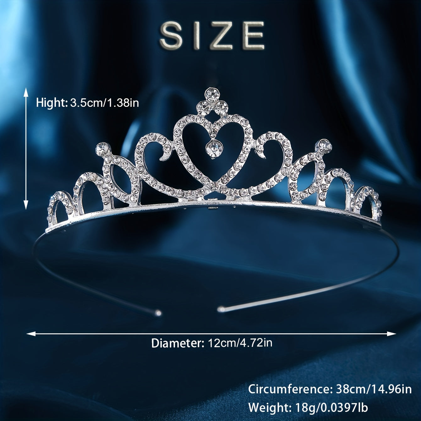 Silver Rhinestone Hair Band Queen Style Headpiece Crown Tiara