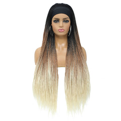 Ombre Box Braided Headband Wig for Women