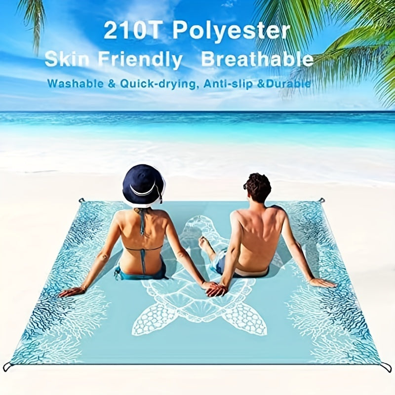 Sea Turtle Pattern Picnic Waterproof Mat for Outdoor Camping