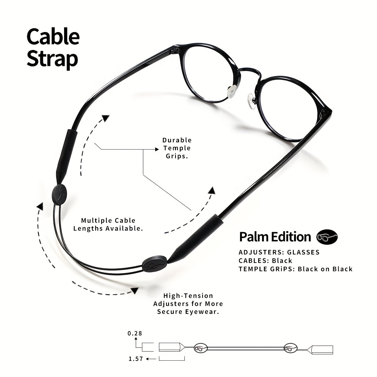 Adjustable Glasses Strap Eyewear Retainers Anti Slip Silicone Eyeglass Strap