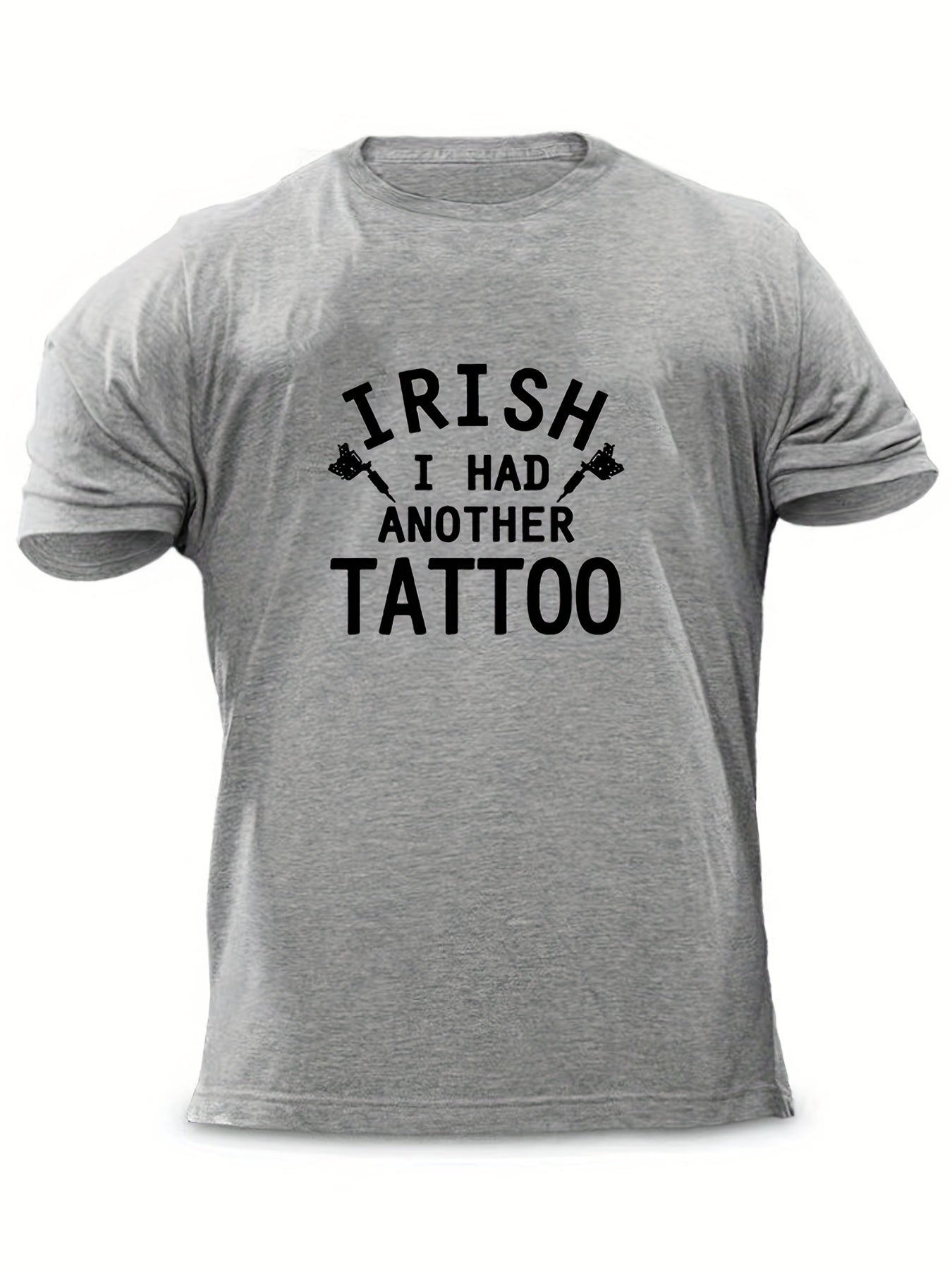 Men's Tattoo Print T shirt Casual Stretch Tee